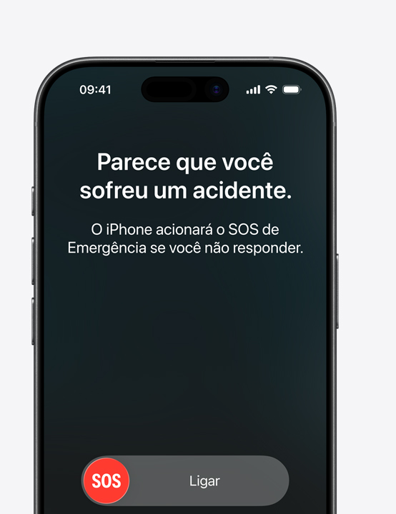 Tela do iPhone mostrando a Detec??o de Acidente em uso