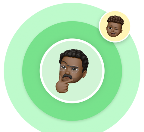 Illustration d’un papa qui se frotte le menton en réfléchissant, avec une petite bulle montrant son fils qui fait un clin d’?il