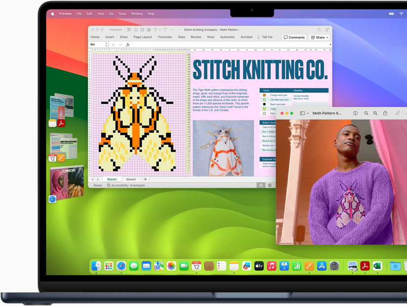 Microsoft Excel otev?eny na MacBooku Air