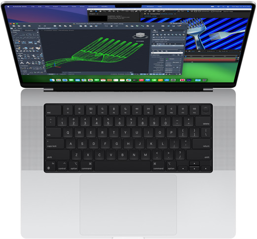 Autodesk AutoCAD a Adobe After Effects otev?ené na MacBooku Pro