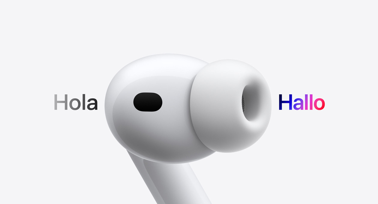 AirPods Pro 3, In?Ear Kopfh?rer mit Ohreinsatz aus Silikon, Live übersetzung ?ndert Zeichen von Spanisch ?Hola“ zu Deutsch ?Hallo“