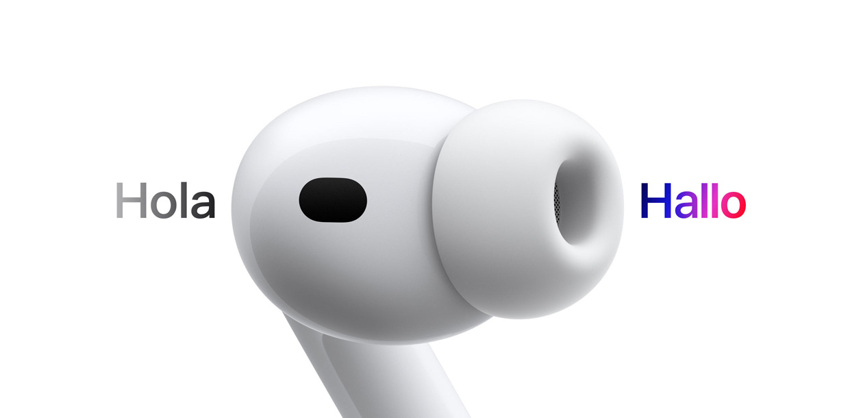 AirPods Pro 3, In?Ear Kopfh?rer mit Ohreinsatz aus Silikon, Live übersetzung ?ndert Zeichen von Spanisch ?Hola“ zu Deutsch ?Hallo“