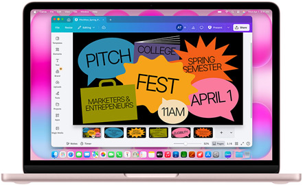 Canva-appi esill? MacBook Airissa