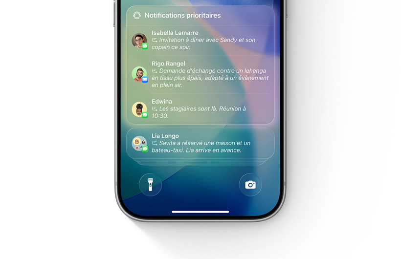 Un iPhone avec le mode de concentration Réduire les interruptions activé affichant une unique notification signalée comme ? Peut-être important ?.