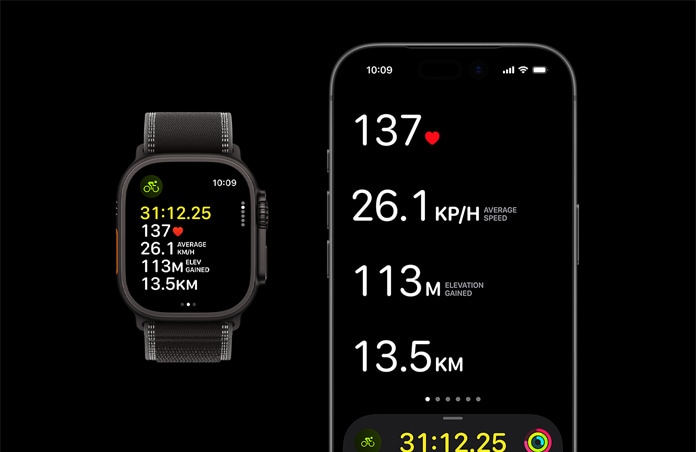 Apple Watch Ultra 3, μα?ρο χρ?μα, κ?σα απ? τιτ?νιο, λουρ?κι Trail Loop, μα?ρο/ανθρακ? χρ?μα, iPhone, ενεργ?? μετρ?σει? προπον?σεων ανοιχτ?? και στι? δ?ο συσκευ??