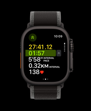 Apple Watch Ultra 3, μα?ρο χρ?μα, κ?σα απ? τιτ?νιο, το κουμπ? Εν?ργεια? ενεργοποιε? το επ?μενο μεσοδι?στημα στην Προπ?νηση