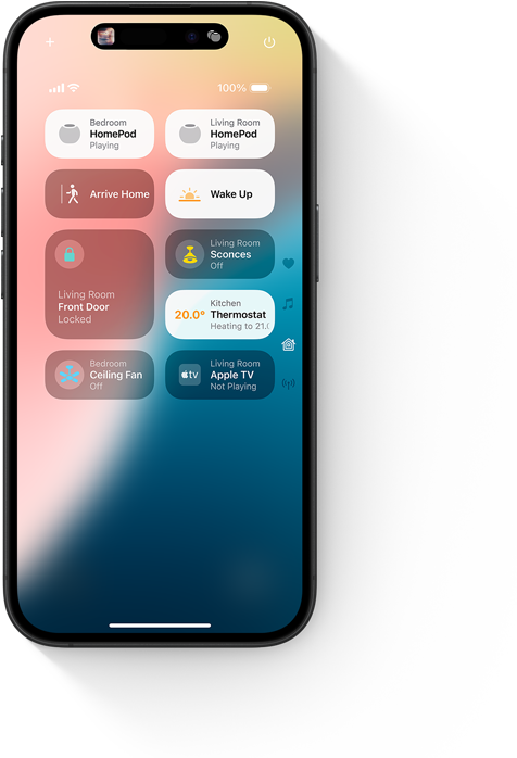 iPhone 螢?zāi)伙@示家居 app 的「主畫面」用戶介面
