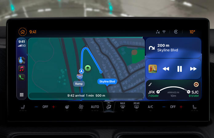 汽車內(nèi)的 CarPlay 展示全新設(shè)計(jì)