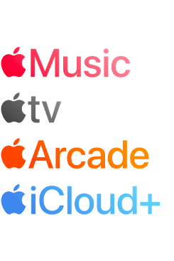 Apple Music、Apple TV、Apple Arcade、iCloud+を含むAppleのサブスクリプションサービスのロゴ