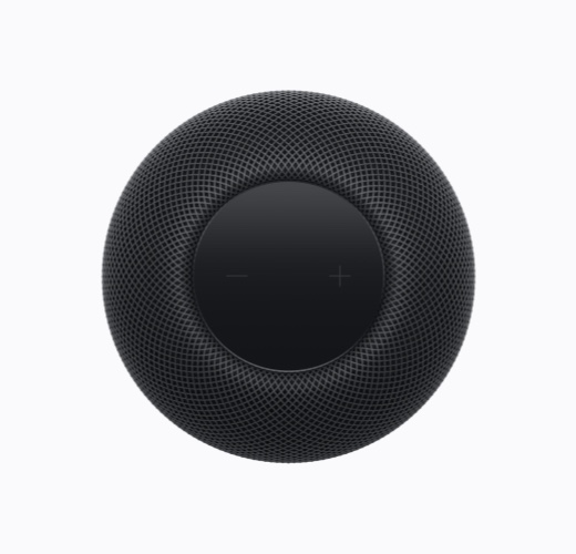 HomePodの上から見た外観、カラーはミッドナイト