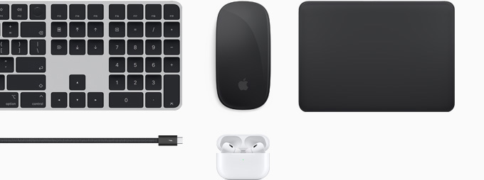 Magic Keyboard, Magic Mouse, Magic Track Pad, Thunderbolt 4 Pro ??? ?? ????? AirPods Pro? ?? ?? ??.
