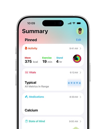 ?iPhone“ prisegta sveikatos santrauka