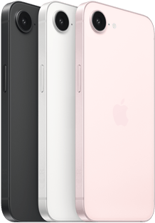 ?iPhone 17e“, ?onin? ir galin? dalis, juodos spalvos, ?onin? ir galin? dalis, baltos spalvos, ?onin? ir galin? dalis, ?velnios ro?in?s spalvos, ?Fusion“ kamera vir?uje, ?oninis mygtukas