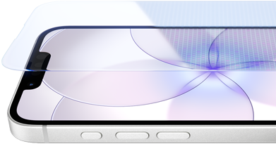 Skats no priek?as uz iPhone 17e ar Ceramic Shield 2, sānskats, baltā krāsā, pogas: Action, ska?uma