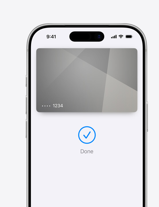 Da?ēji redzams iPhone ekrāna displejs, kurā tiek izmantota Mastercard ar Apple Pay