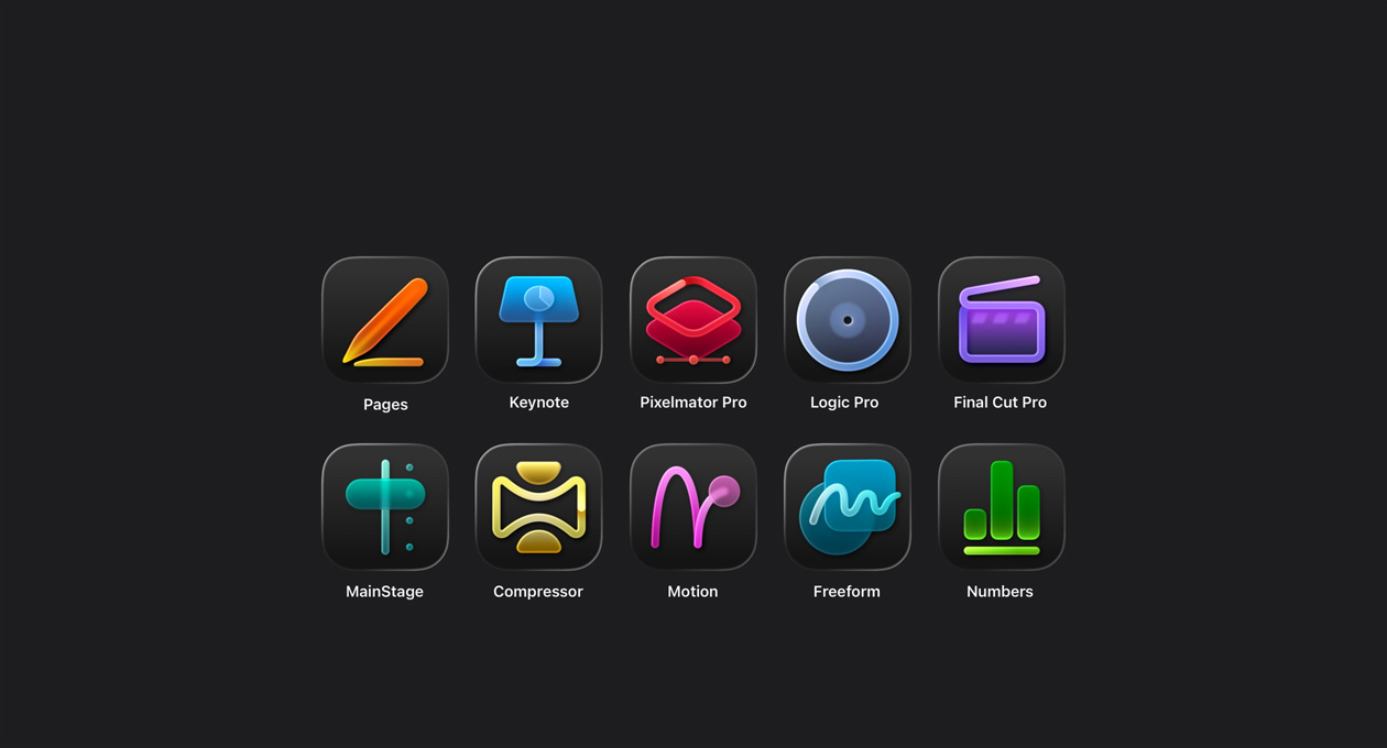 ??????? ??????? Apple Creator Studio? Final Cut Pro? Logic Pro? Pixelmator Pro? Keynote? Pages? Numbers? ??????? ?????? Motion? Compressor? MainStage