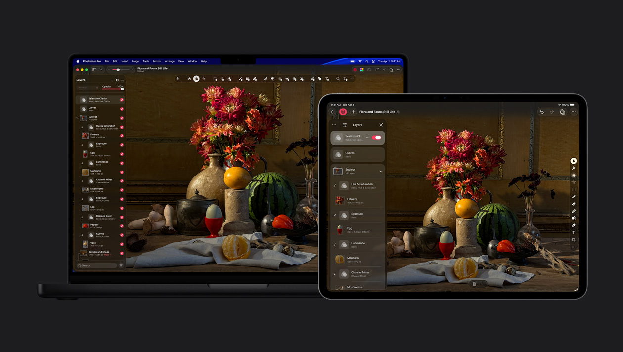 ???? MacBook&nbsp;Pro ???? 16&nbsp;??? ????? iPad&nbsp;Pro ???? 13&nbsp;???? ????? Pixelmator&nbsp;Pro? ???? ????? ????? ??????? ????????? ?????? ????? layers ?? ?????? ??????