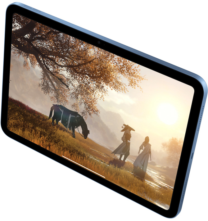 iPad 上的《逆水寒》遊戲畫面。