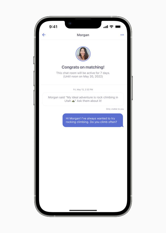 Se muestra un nuevo “match” en la app Coffee Meets Bagel, que ofrece al usuario la posibilidad de conversar con una posible cita.