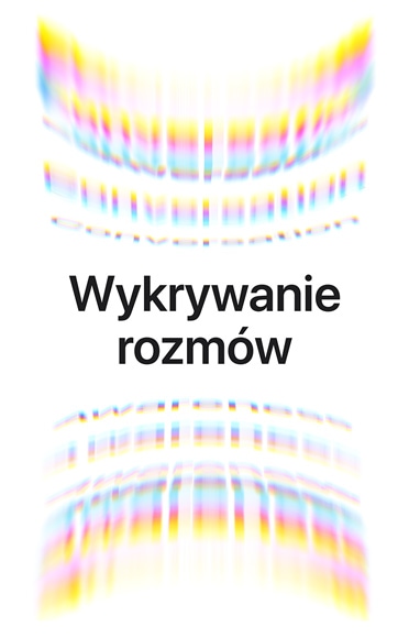 Fala d?wi?ków otoczenia na górze i na dole, tekst na ?rodku: Wykrywanie rozmów