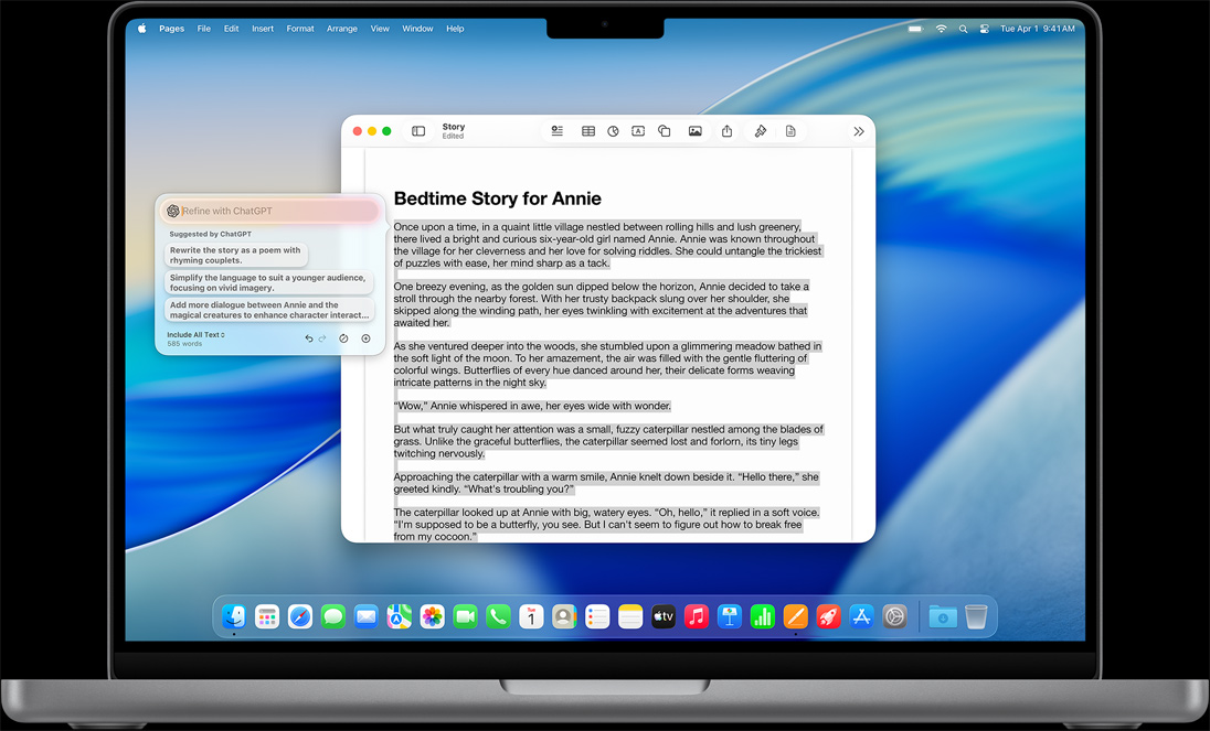 Funkcja Komponuj w narz?dziach do pisania pokazana na MacBooku