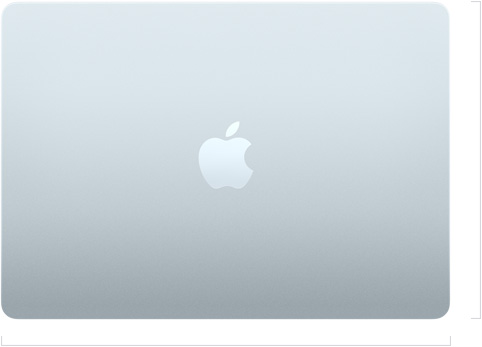 Zamkni?ty 13-calowy MacBook Air z widocznym z zewn?trz logo Apple po?rodkud