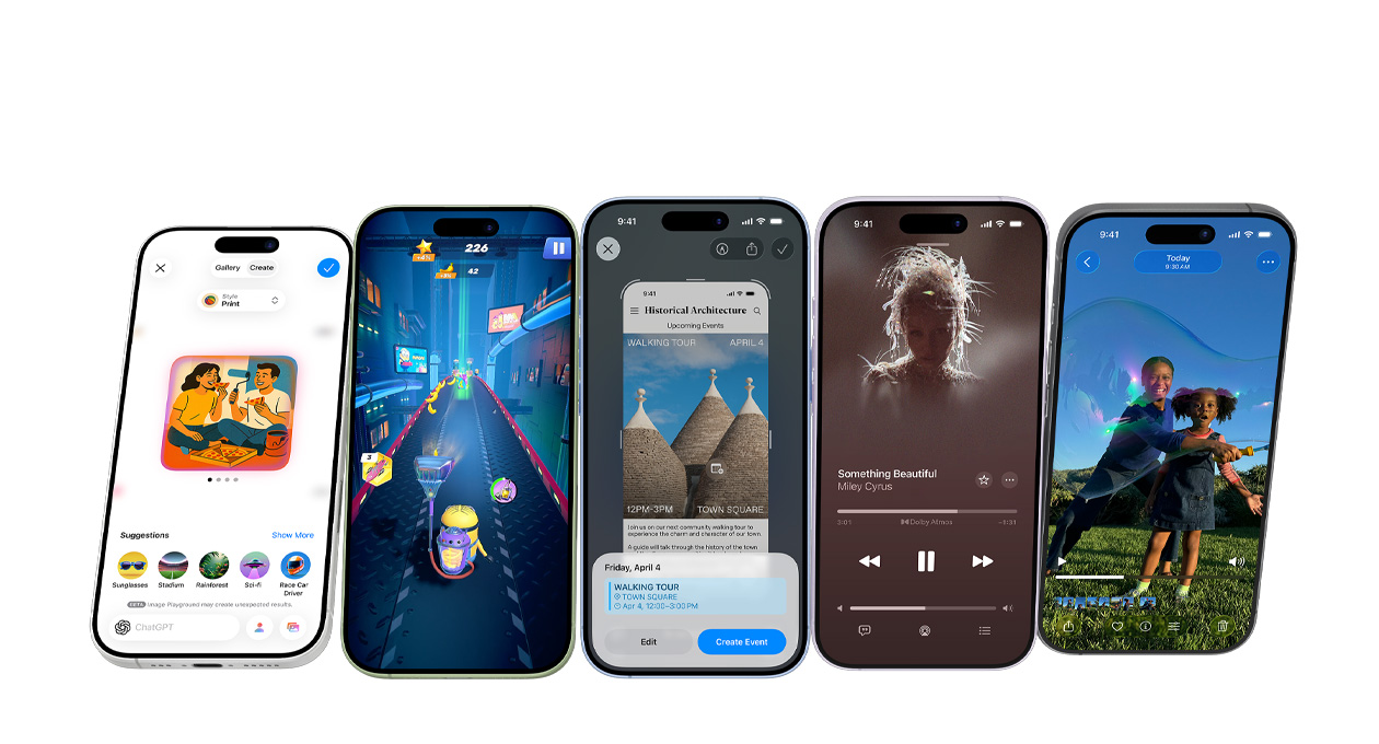 Dispozitive iPhone 17 ?n culori diferite, ecrane afi?and diverse aplica?ii