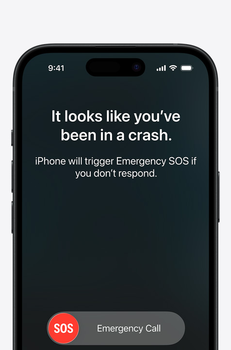 Al?turate, un ecran iPhone ar?tand widget-urile Mesaje, G?sire, Asisten?? rutier?, disponibile prin satelit, ecran iPhone ar?tand S.O.S. urgen?e ?n utilizare, ecran iPhone ar?tand Asisten?? rutier? ?n utilizare