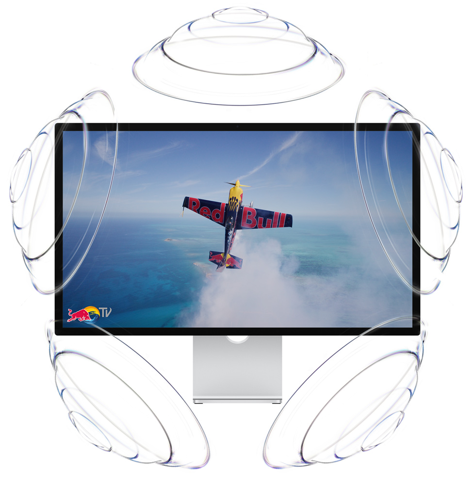 Reclam? Red Bull TV, un avion monomotor Red Bull orientat ?n sus, ?n plin zbor