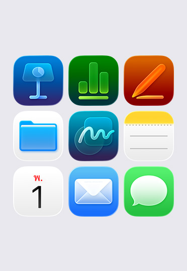???????? Apple ??????????????? 3x3 ?????? Keynote, Numbers, Pages, ????, ???? ?????????