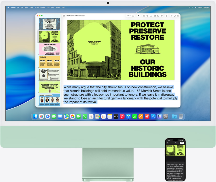 iMac ??? iPhone 16 Plus, ??? Keynote ????????????? iMac, ????????????????????????????????????? iPhone