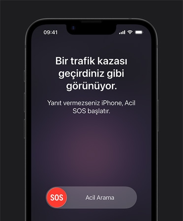 iPhone 17e’nin ?nden g?rünümü, Trafik Kazas? Alg?lama ?zelli?i kullan?l?yor