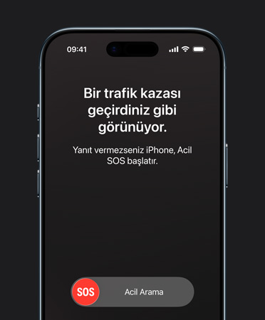 iPhone Air’in ?nden g?rünümü, Trafik Kazas? Alg?lama ?zelli?i kullan?l?yor