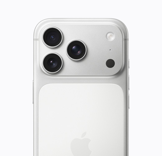 銀色 iPhone 17 Pro，展示機(jī)身背面
