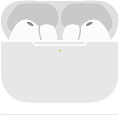 Skizze von AirPods Pro 3 im MagSafe Ladecase (USB-C), gerundetes Case von au?en, LED Ladeanzeige, ge?ffnetes Case, Breite in Millimeter