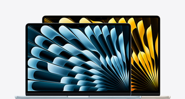 MacBook Air de 13 e 15 polegadas mostrando a diferen?a de tamanho