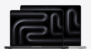 MacBook Pro de 14 e 16 polegadas mostrando a diferen?a de tamanho