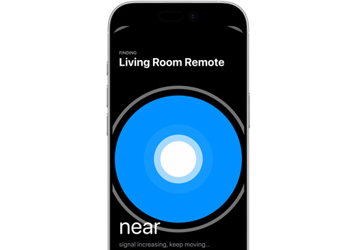 iPhone a ser utilizado para encontrar o Siri Remote