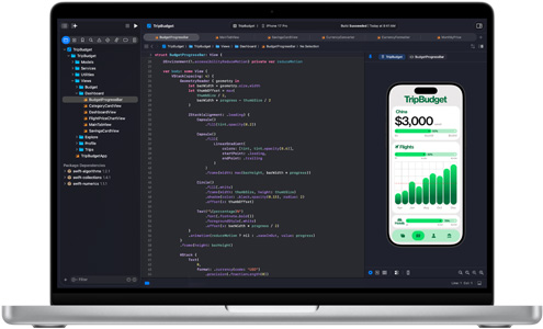 MacBook Pro 上顯示 Xcode app