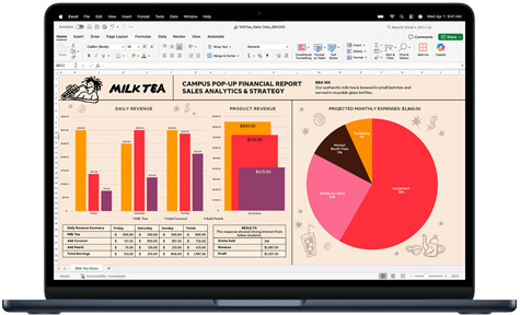 MacBook Pro 上顯示 Microsoft Excel app