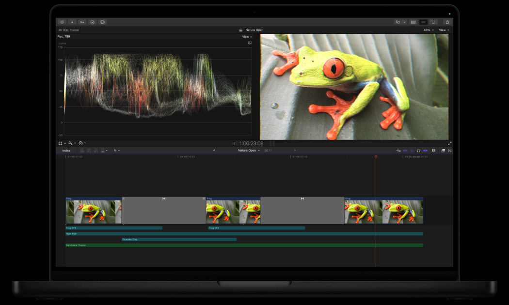 MacBook Pro 16, Final Cut Pro ?? ??, ??? ?? ?? ?? ??? ???? ???