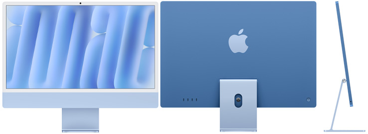 Kék iMac el?l-, hátul- és oldalnézetb?l
