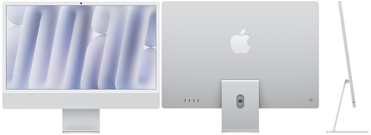 Ezüstszín? iMac el?l-, hátul- és oldalnézetb?l