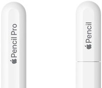 Apple Pencil Pro, zaobleny konec s gravírováním Apple Pencil Pro, Apple Pencil USB‑C, ví?ko s gravírováním Apple Pencil