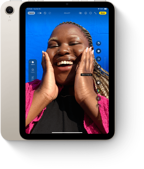 Bilder-appen vises p? en iPad mini i st?ende retning.
