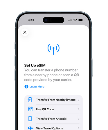 iPhone Air, fra forsiden, Konfigurer mobildata-funksjonen er i bruk