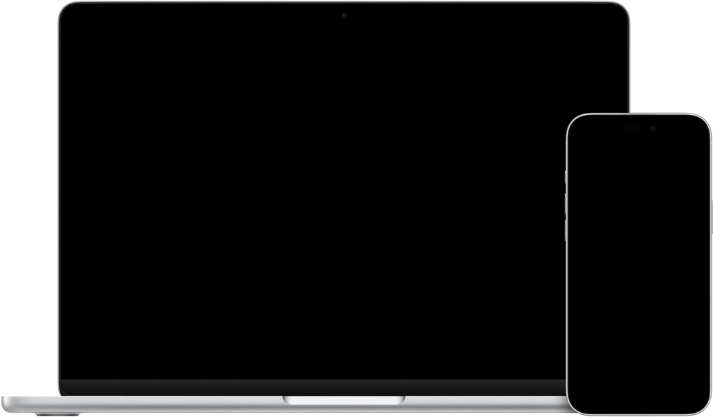 iPhone 16 Plus con l’app Fotocamera che inquadra un vaso in ceramica, MacBook Air 13 pollici con l’app Mail aperta su una bozza in cui compare l’immagine scattata sull’iPhone