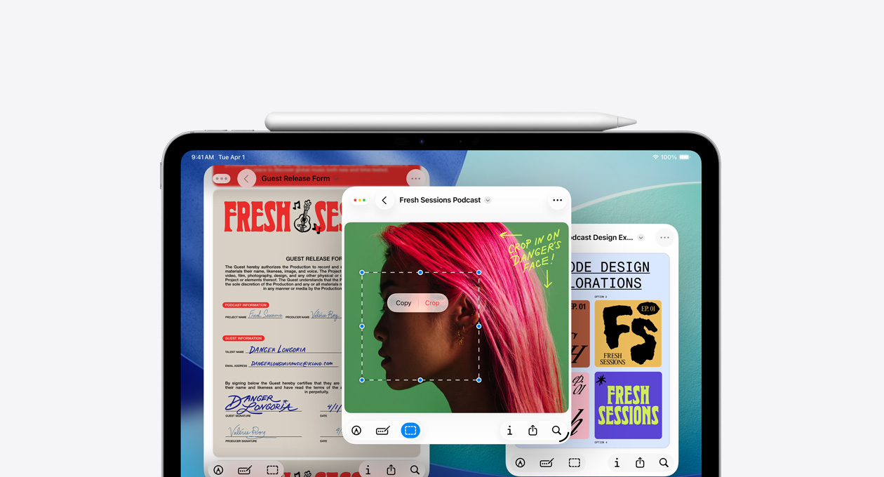 iPad a mostrar a nova app Pré-visualiza??o