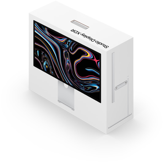 Embalagem do Studio Display XDR