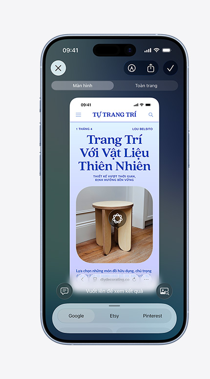 Màn hình iPhone hi?n th? trí th?ng minh th? giác ?ang ???c s? d?ng ?? giúp trang trí n?i th?t